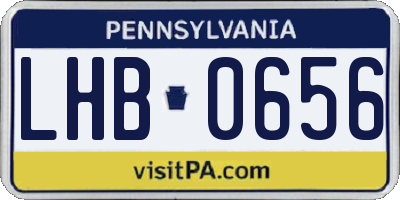 PA license plate LHB0656