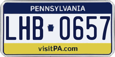 PA license plate LHB0657
