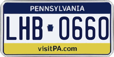 PA license plate LHB0660