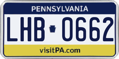 PA license plate LHB0662