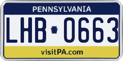 PA license plate LHB0663