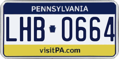 PA license plate LHB0664