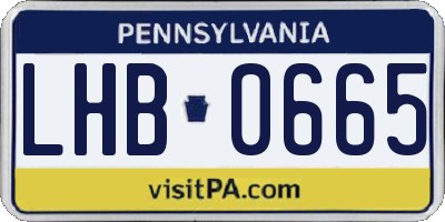 PA license plate LHB0665