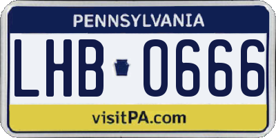 PA license plate LHB0666