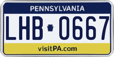 PA license plate LHB0667