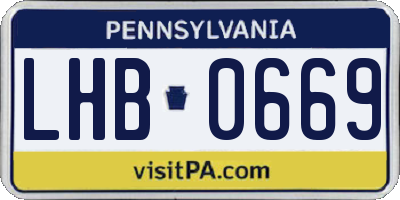 PA license plate LHB0669