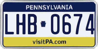 PA license plate LHB0674