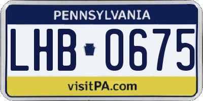 PA license plate LHB0675