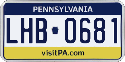 PA license plate LHB0681
