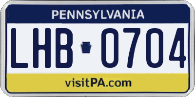 PA license plate LHB0704