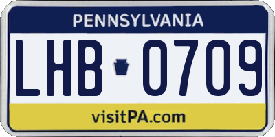 PA license plate LHB0709
