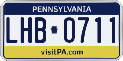 PA license plate LHB0711
