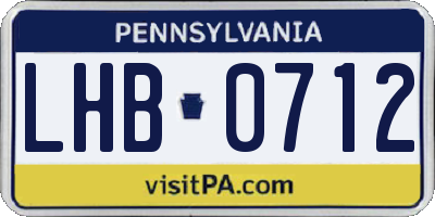 PA license plate LHB0712