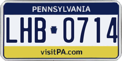 PA license plate LHB0714
