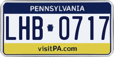 PA license plate LHB0717