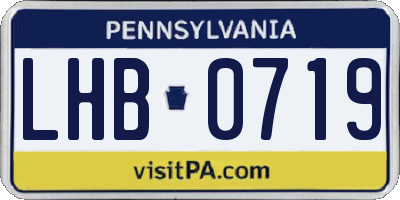 PA license plate LHB0719