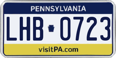 PA license plate LHB0723