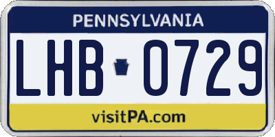 PA license plate LHB0729