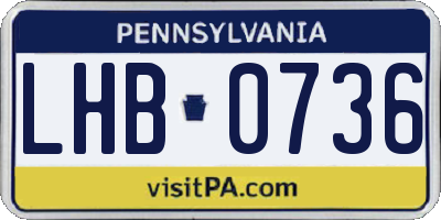 PA license plate LHB0736