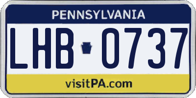 PA license plate LHB0737