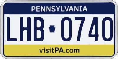 PA license plate LHB0740