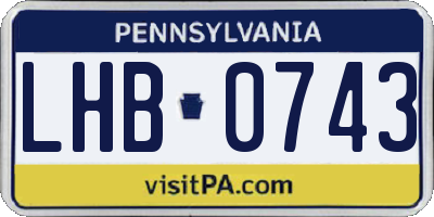 PA license plate LHB0743