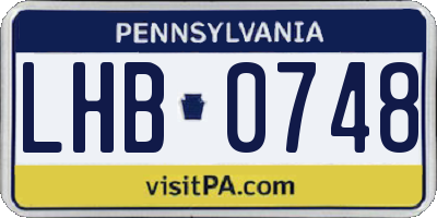 PA license plate LHB0748