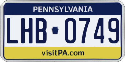 PA license plate LHB0749