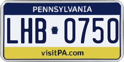 PA license plate LHB0750