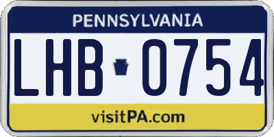 PA license plate LHB0754