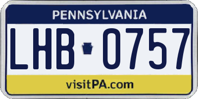 PA license plate LHB0757