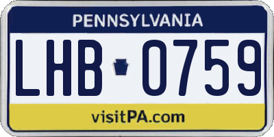 PA license plate LHB0759