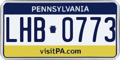 PA license plate LHB0773
