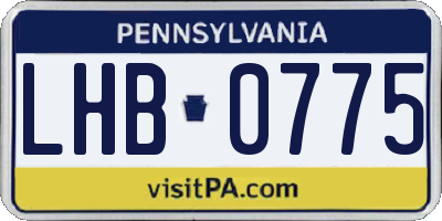 PA license plate LHB0775