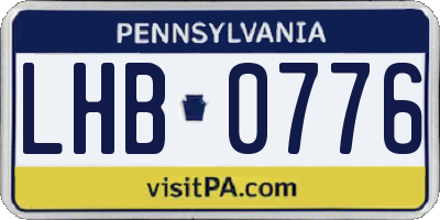 PA license plate LHB0776