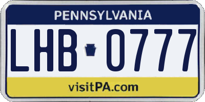 PA license plate LHB0777