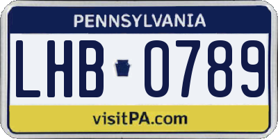 PA license plate LHB0789