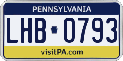 PA license plate LHB0793