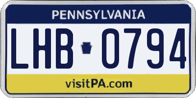 PA license plate LHB0794
