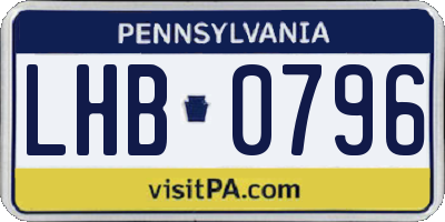PA license plate LHB0796