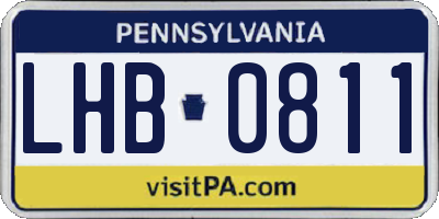 PA license plate LHB0811