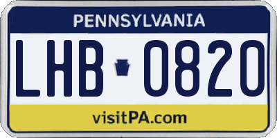 PA license plate LHB0820