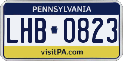 PA license plate LHB0823