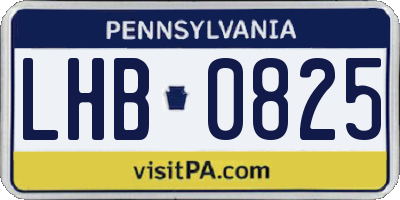 PA license plate LHB0825