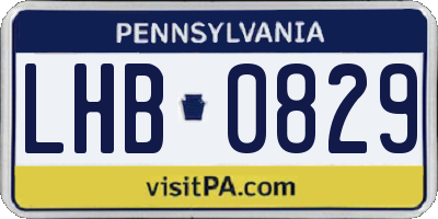PA license plate LHB0829