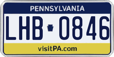 PA license plate LHB0846