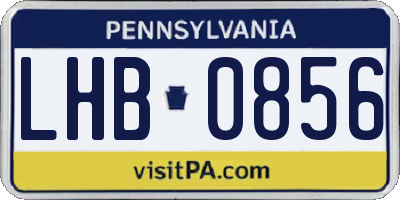 PA license plate LHB0856