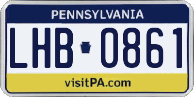 PA license plate LHB0861