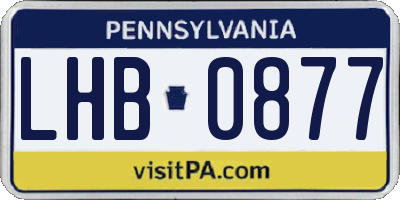 PA license plate LHB0877