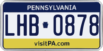PA license plate LHB0878